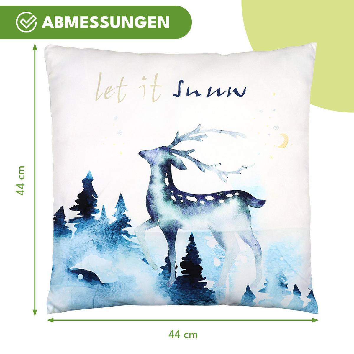 KISSENBEZUG Weihnachts Dekokissenbezug 44x44cm - Weiß Hochglanz, Textil (45/45cm) - KRUMAD