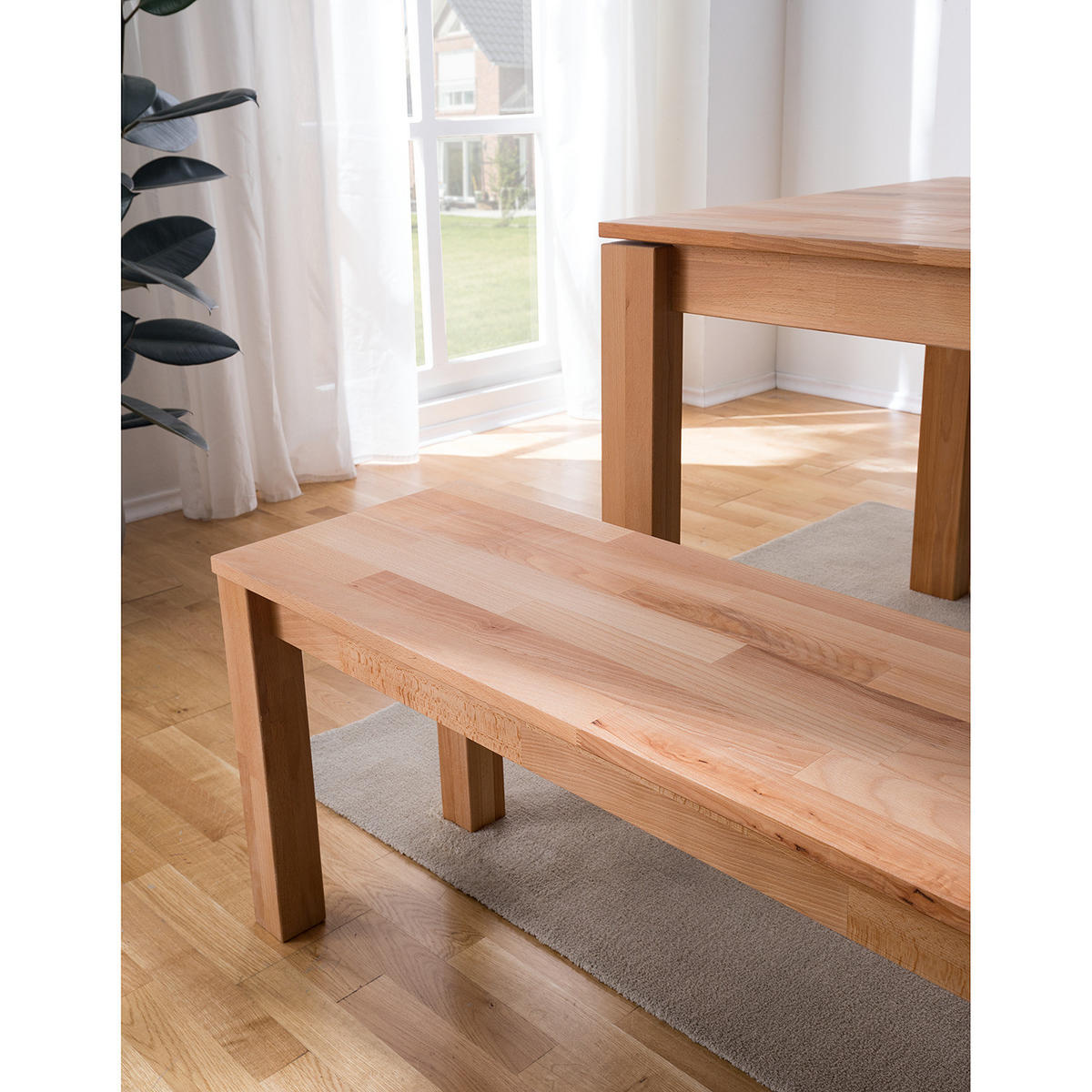 SITZBANK - Buche massiv - Buchefarben, Holz (180/45/35cm) - home24