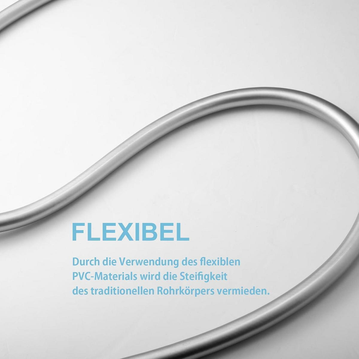 BRAUSESCHLAUCH 1,2 m Silber - Silberfarben, Metall (1/1/120cm)