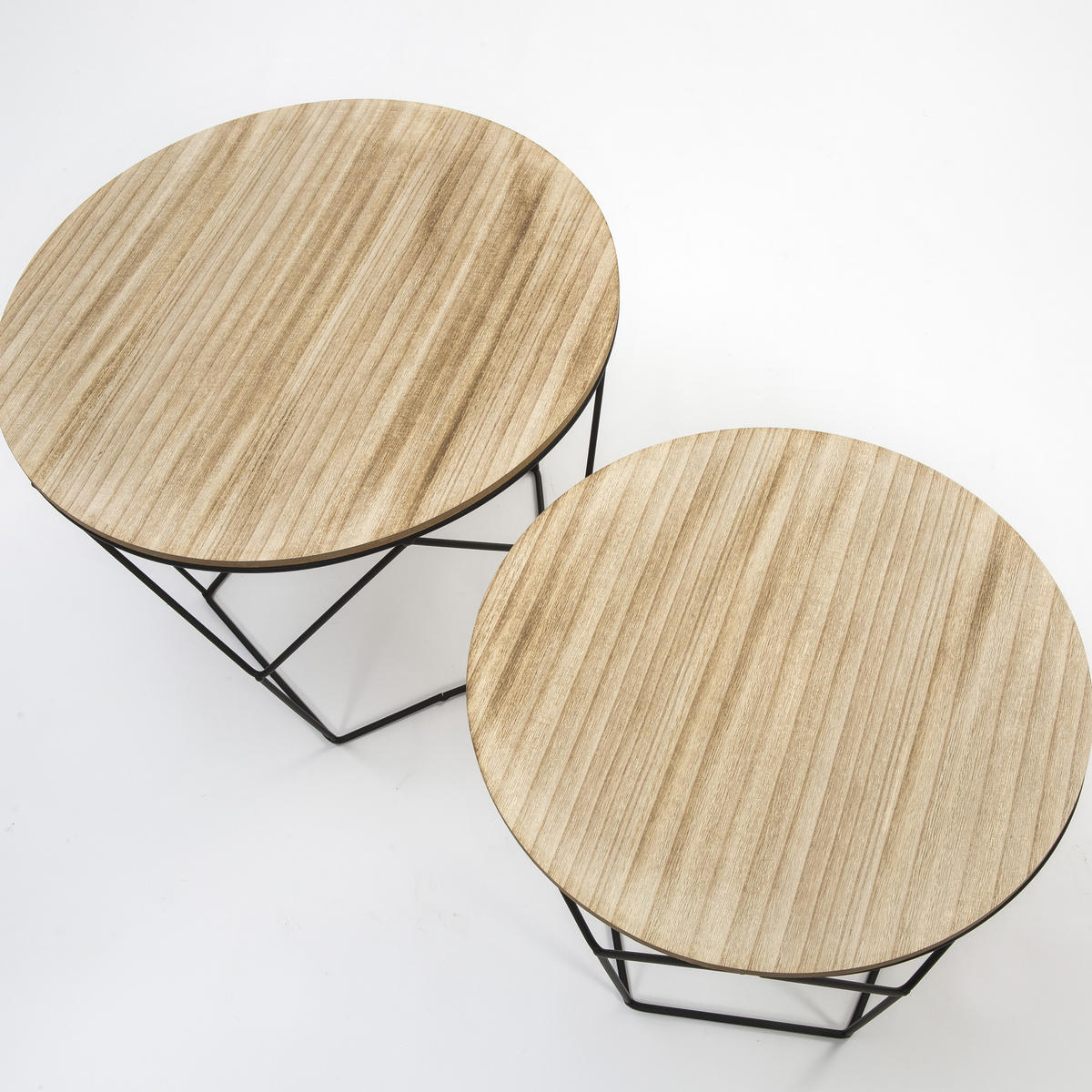 COUCH-/BEISTELLTISCH-SET Tokio schwarzes Metall - Schwarz, Holzwerkstoff (40/50/50cm) - VS Venta-stock