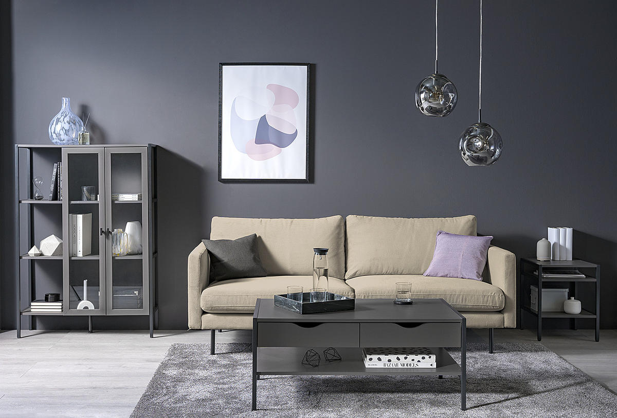 COUCHTISCH - Dunkelgrau, Holzwerkstoff (59/100/44cm) - home24