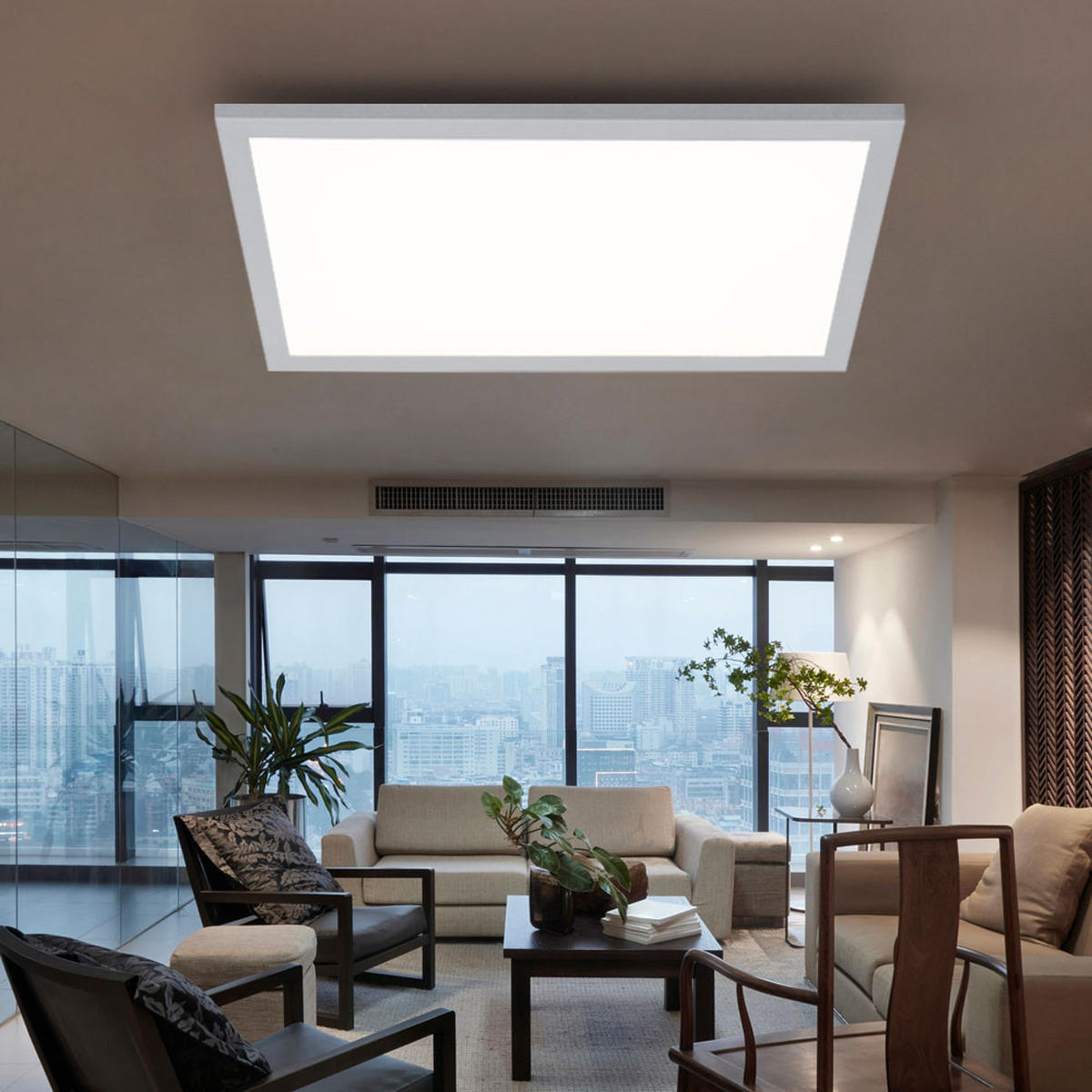 LED DECKENLEUCHTE Panel Weiß - Weiß, Kunststoff (59.5/59.5/3cm)