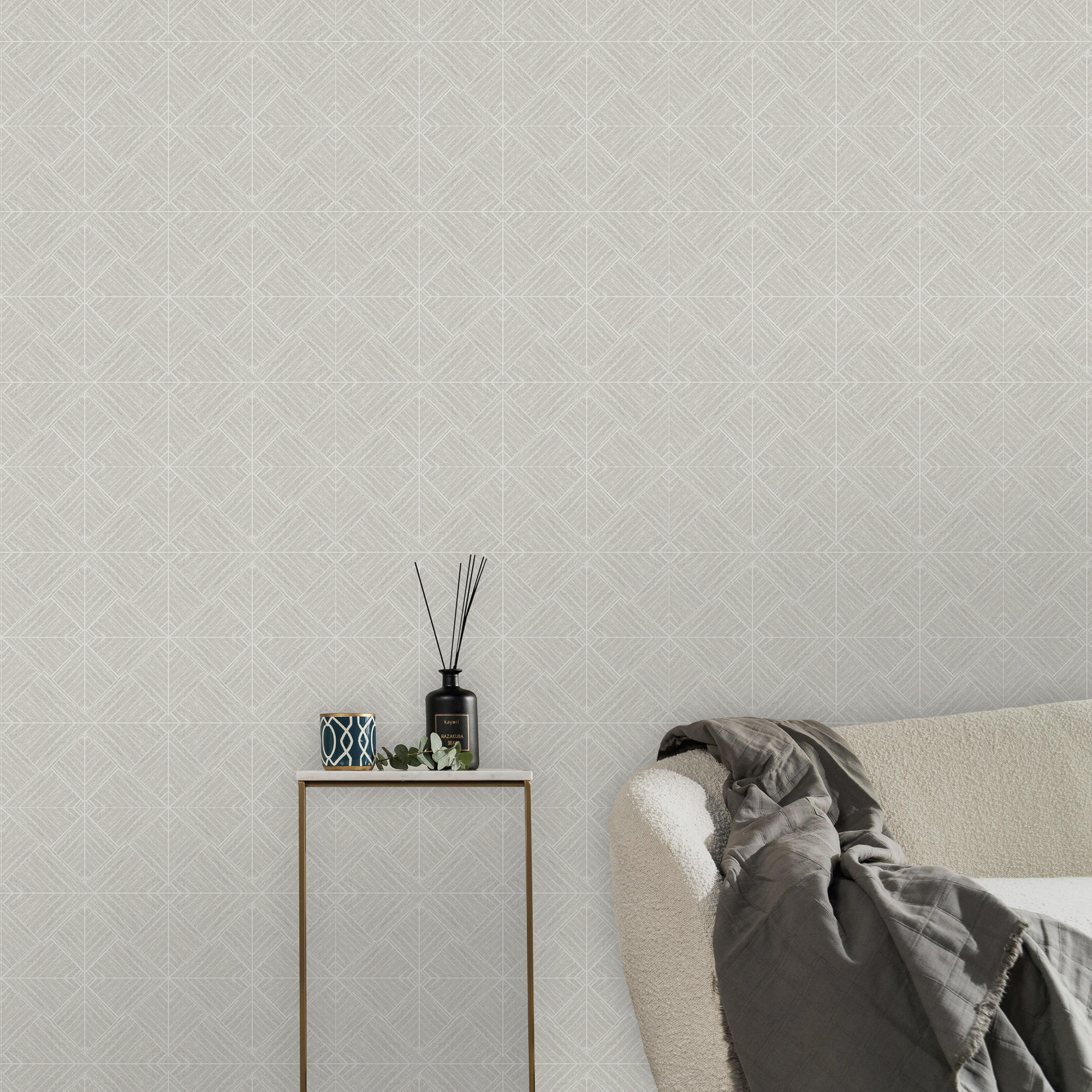 VLIESTAPETE - Kyushu Grau - Grau, Papier/Kunststoff (52/1000cm) - Graham & Brown