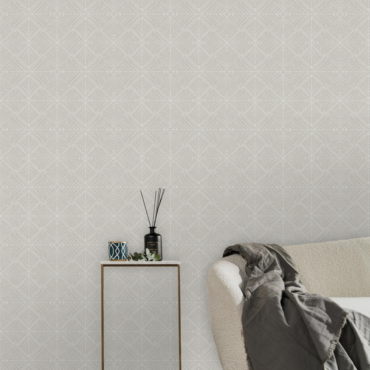 VLIESTAPETE - Kyushu Grau - Grau, Papier/Kunststoff (52/1000cm) - Graham & Brown
