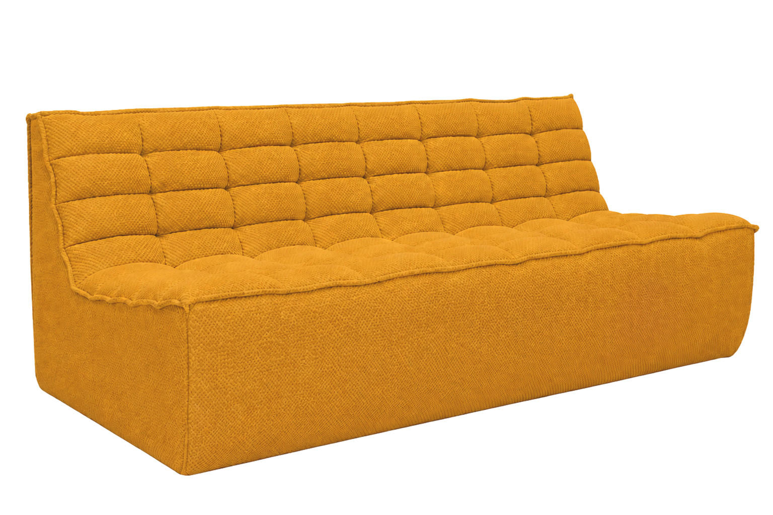 POHOVKA 3místná modulární, plyšová tkanina Pop, Hořčicová, LAZY - žlutá, dřevo (200/76/93cm) - Kaiser Möbel