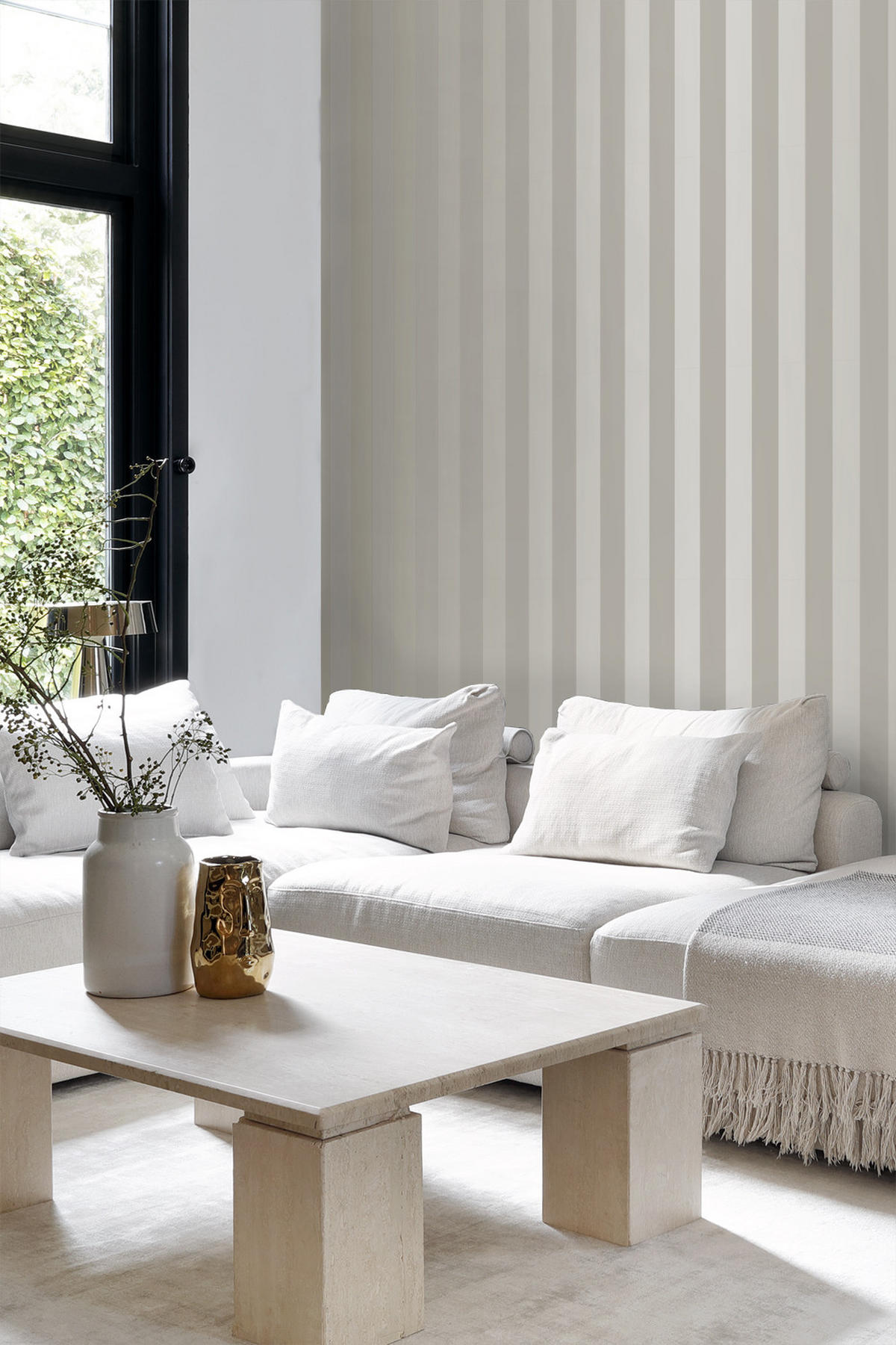 TAPETE Streifen 53 cm x 10.05 m - Braun, Papier (53/1000cm) - Origin Wallcoverings