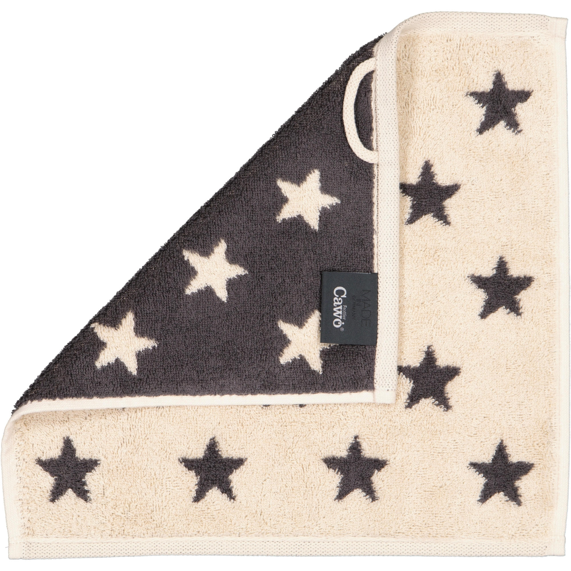 SEIFTUCH NEW STARS STERNE KLEIN 6261 BEIGE/BASALT - 37 - Grau, Textil (30/30cm) - Cawoe