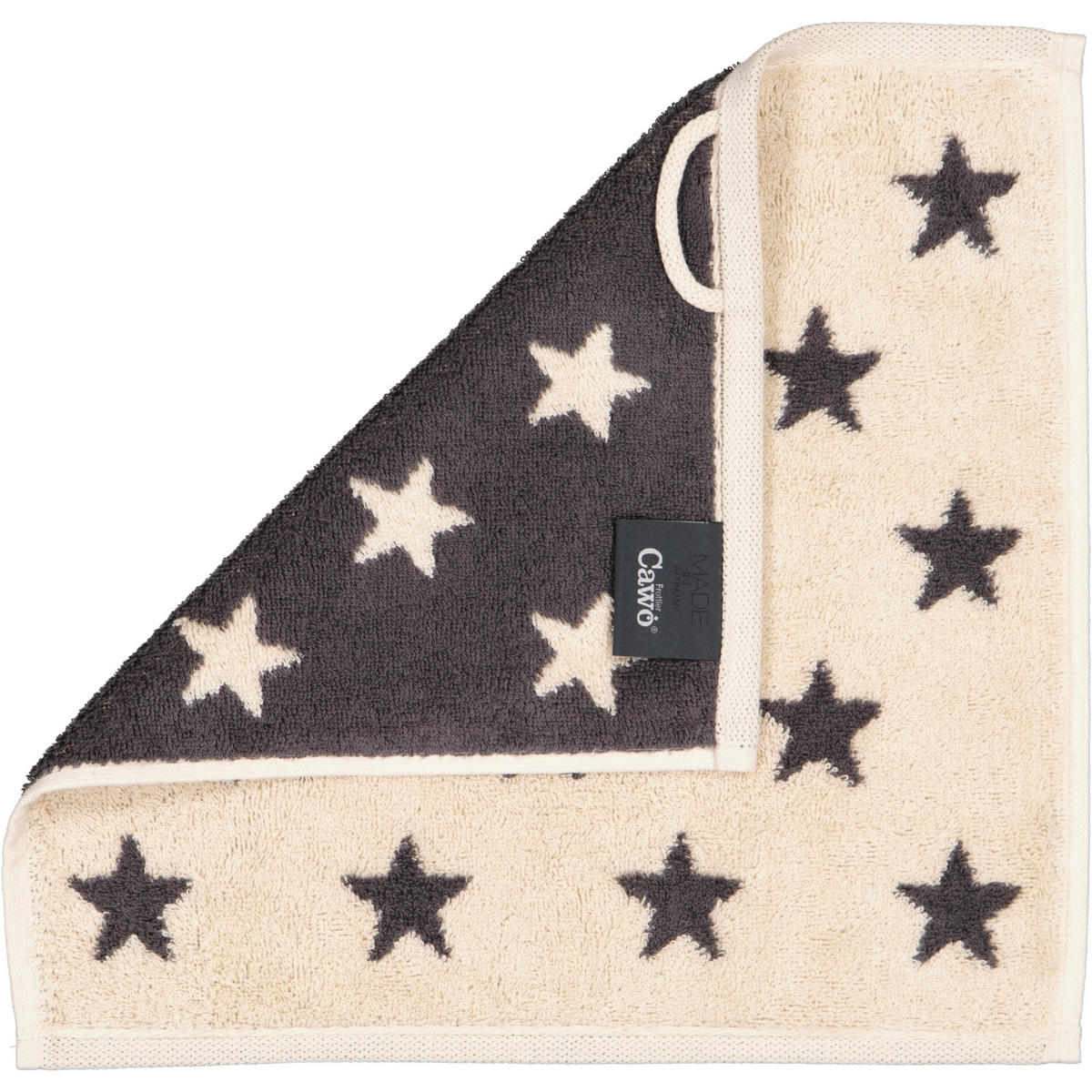 SEIFTUCH NEW STARS STERNE KLEIN 6261 BEIGE/BASALT - 37 - Grau, Textil (30/30cm) - Cawoe