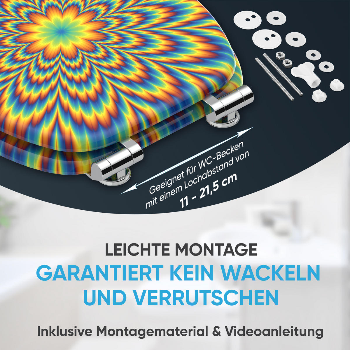 WC Sitz mit Absenkautomatik Illusion - Gelb, Holzwerkstoff (38/6/47cm) - Sanilo
