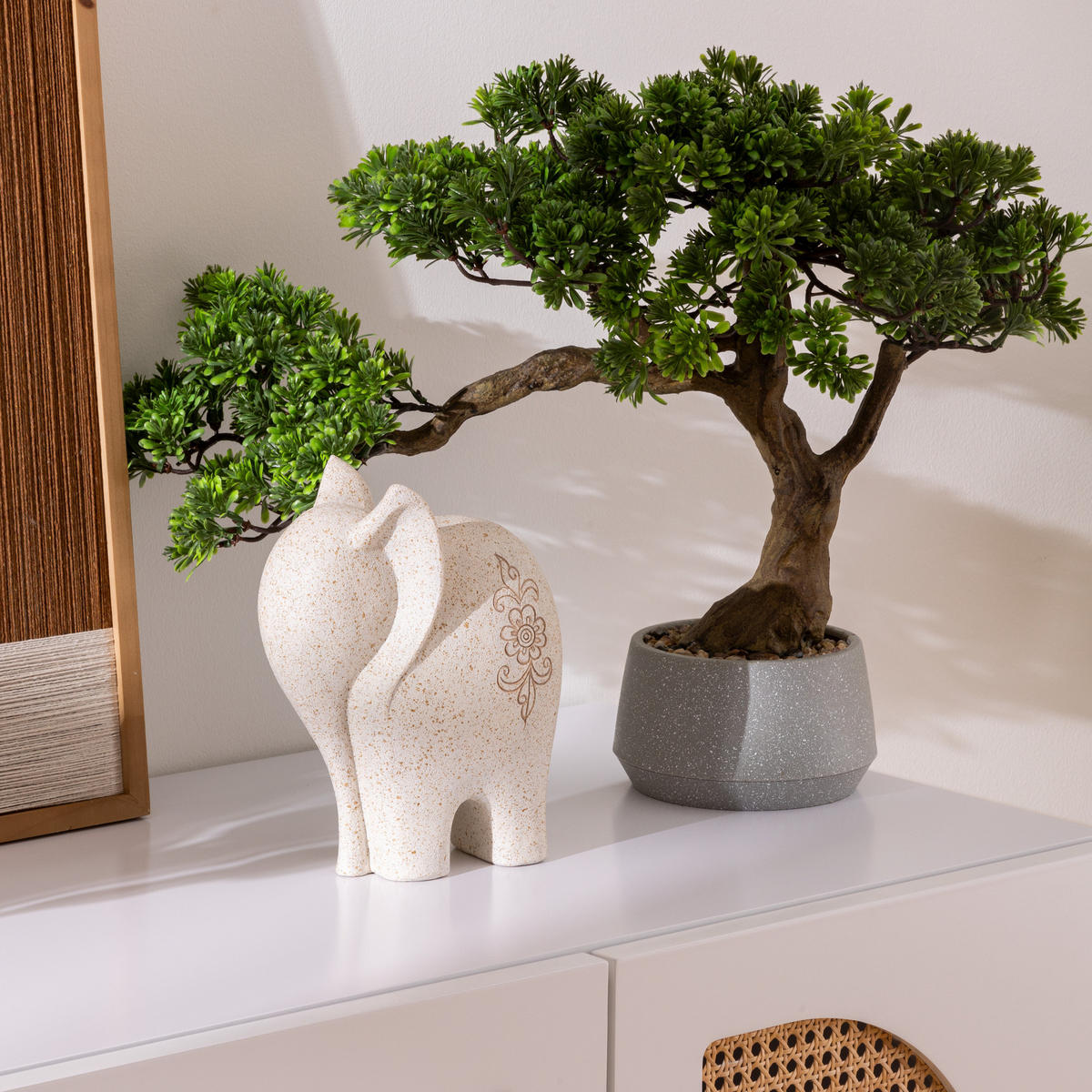 KUNST-BONSAI H Polin 45/32/60 cm - Grün, Kunststoff (60cm) - Atmosphera Createur d´interieur