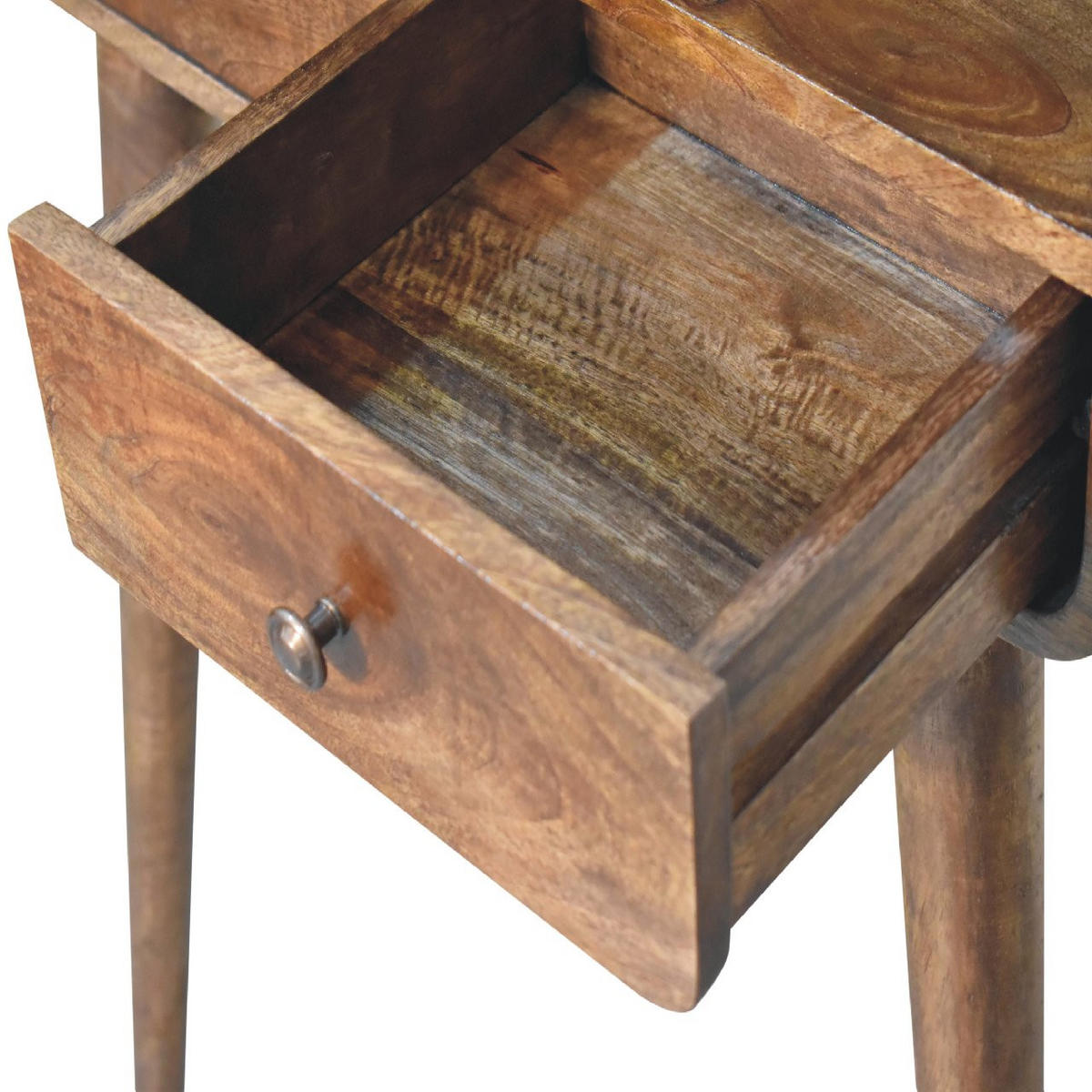 KONSOLENTISCH Grau gewaschenes Finish, 2 Schubladen, 1 offenes Regal, Braun - Graubraun/Braun, Holz (60/30/90cm) - Artisan Furniture