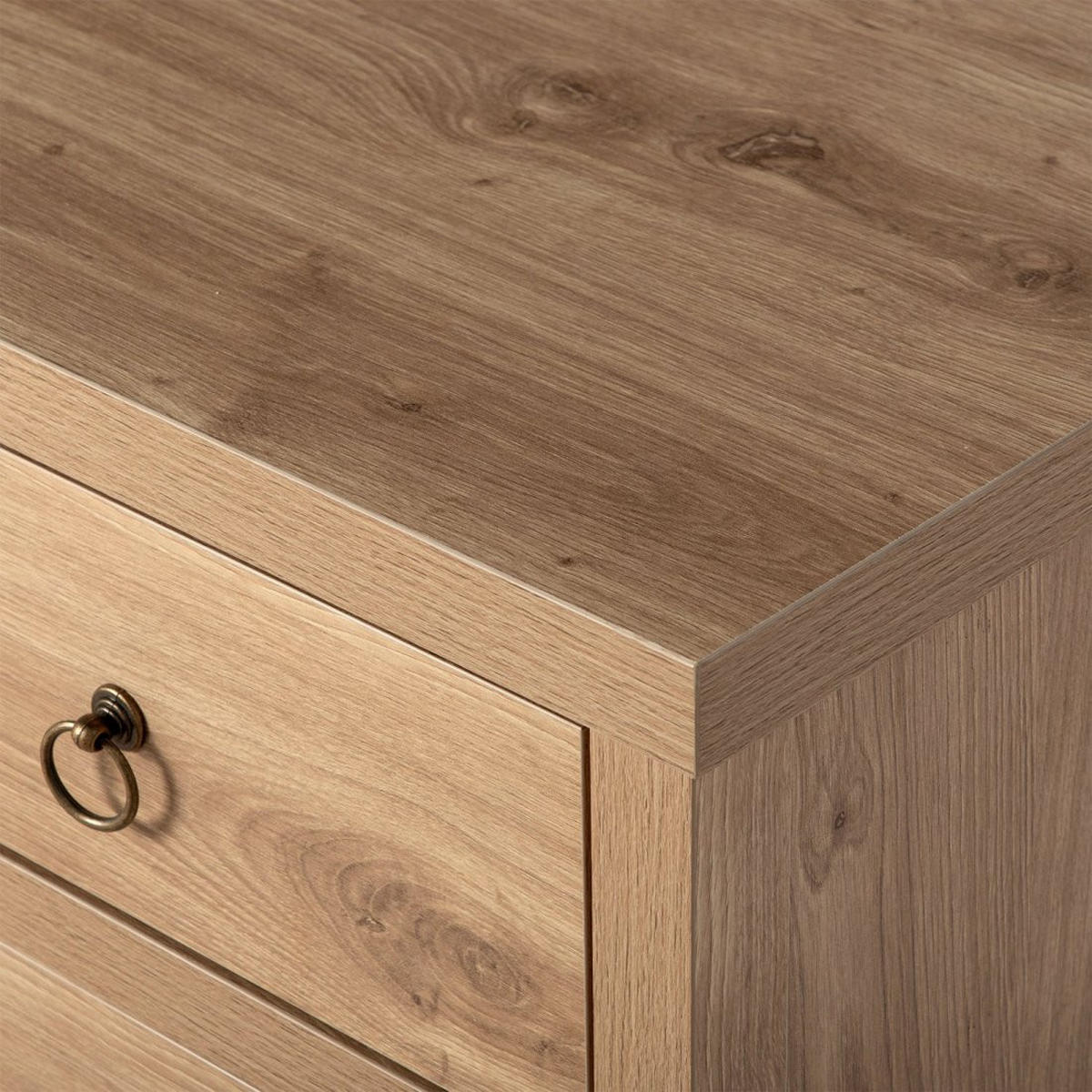 NACHTTISCH 3 SCHUBLADEN Livorno Natürlich 45 cm x 70 cm - Naturfarben, Holzwerkstoff (45/70/39cm)