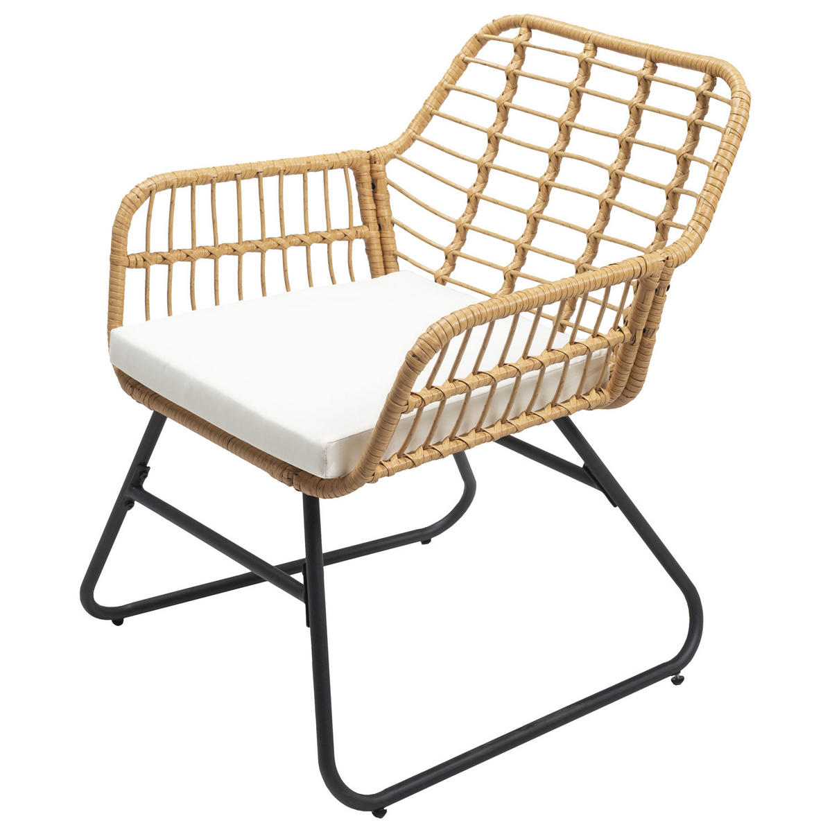 GARTENMÖBEL Tiga Creme 4 Plätze - Beige, Kunststoff - Happy Garden