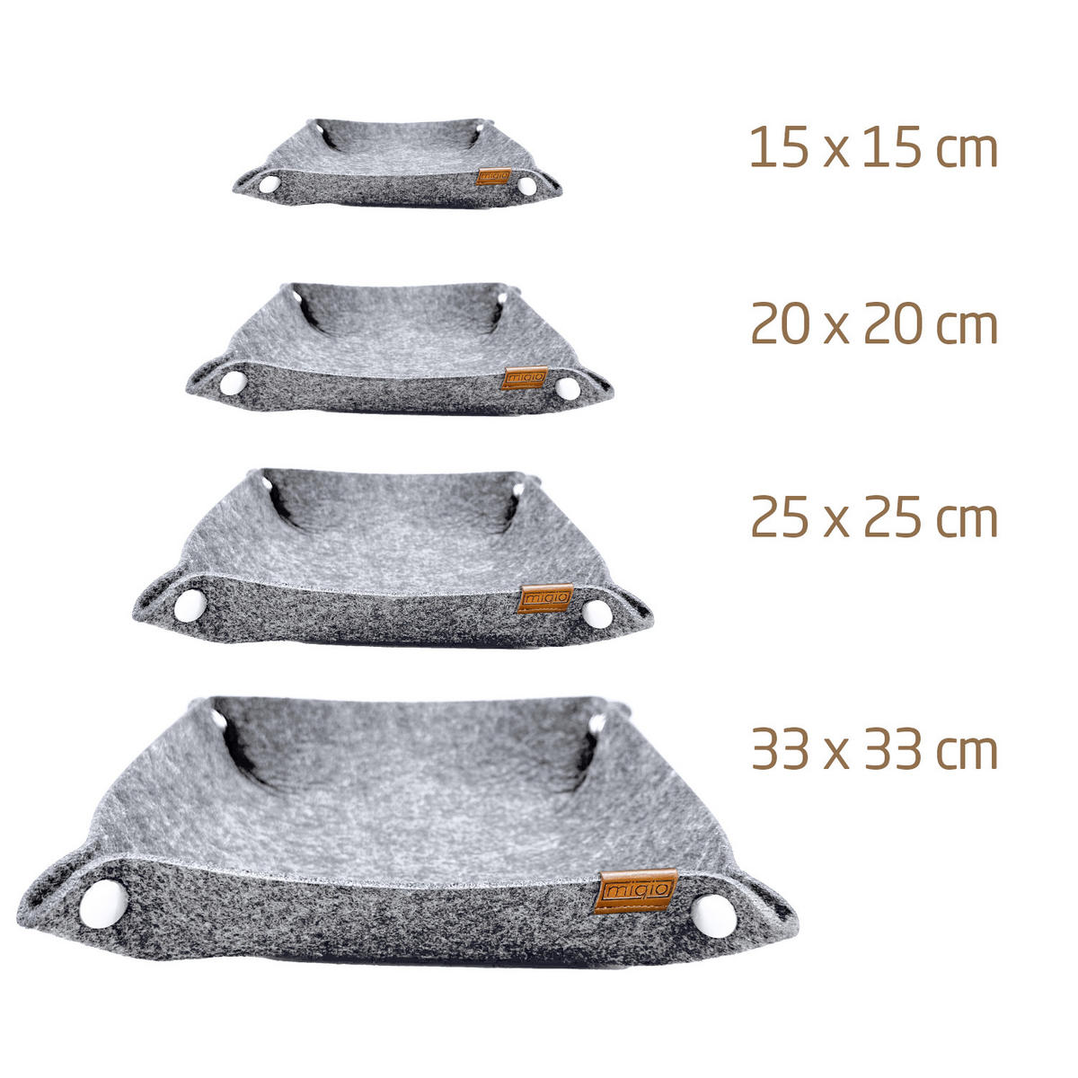 AUFBEWAHRUNGSSCHALE 4er-Set - Dunkelgrau, Textil (33/4/33cm) - Miqio Design