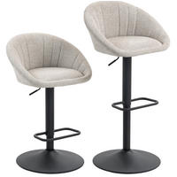 BARHOCKER 2er-Set drehbar höhenverstellbar mit Armlehnen und Rückenlehne - Beige, Textil (46/103/53.5cm) - MIVRAY
