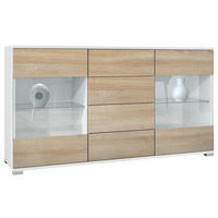 SIDEBOARD Bari Eiche sägerau - Eiche San Remo, Holzwerkstoff (138.5/75.5/35cm) - Vladon