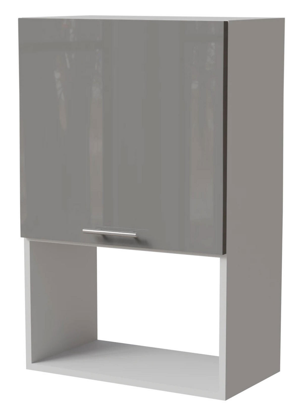 MIKROWELLENUMBAUSCHRANK Essen W4MK/60 Grau Hochglanz / Weiß Matt 60 / 32,5 / 96cm - Weiß/Grau, Holz/Holzwerkstoff (60/96/32.5cm) - Feldmann-Wohnen