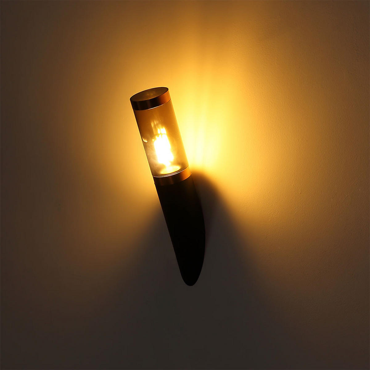 LED AUSSEN-WANDLEUCHTE Boston Schwarz Edelstahl - Schwarz, Metall (7.6/41/7.6cm) - Globo Lighting