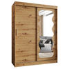 SCHWEBETÜRENSCHRANK 200/150/62 2-türig - Silberfarben/Eiche Artisan, Holz (150/200/62cm) - MÖBEL KRYSPOL