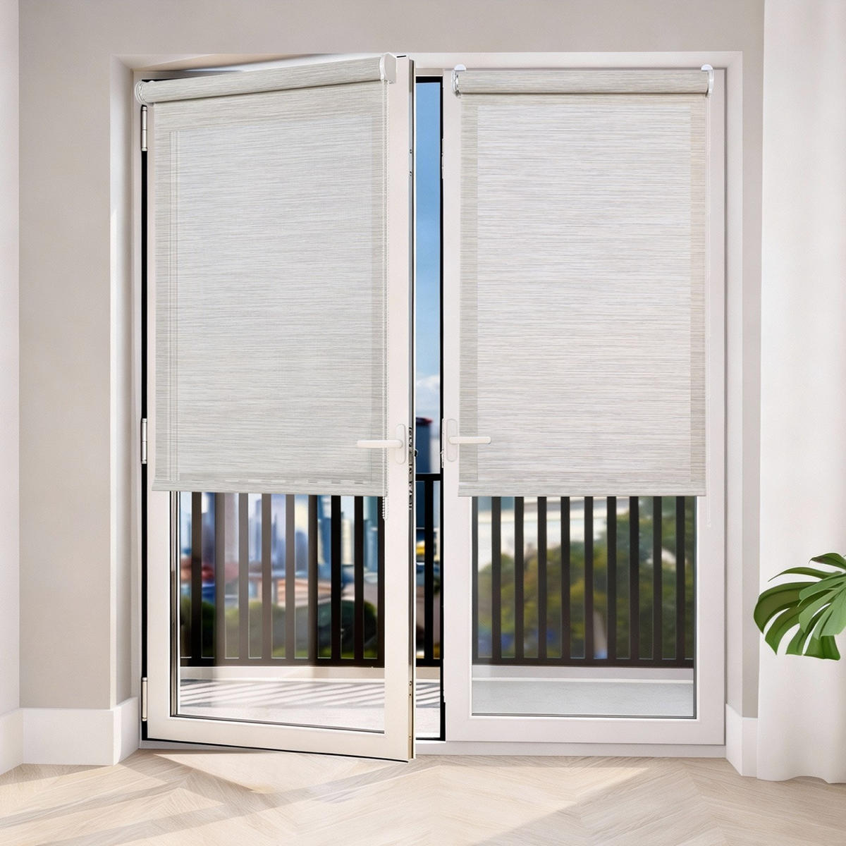 SCREEN-ROLLO Plus Easyfix Graubeige 80x180 - Greige, Kunststoff (80/180/1cm) - STORESDECO