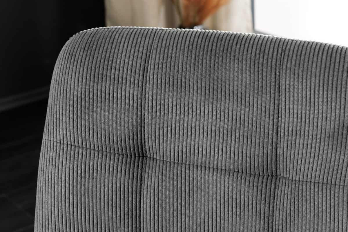 STUHL TRES CHIC Cord Grau 90 cm - Schwarz/Grau, Textil/Metall (54/88/44cm) - riess-ambiente