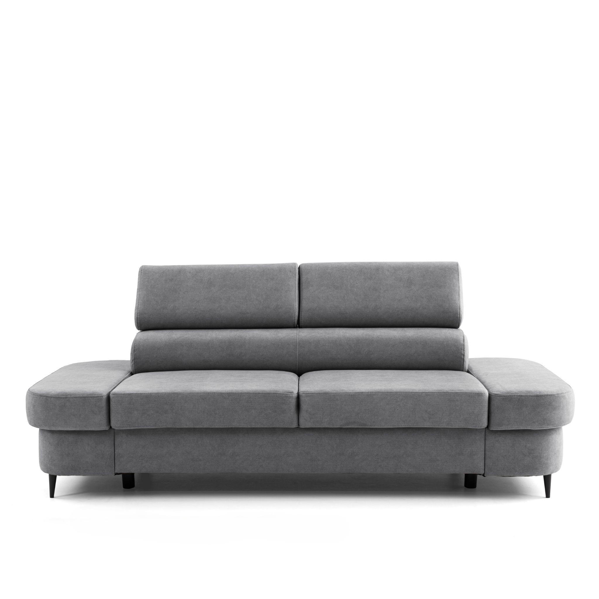2-SITZER Sofa PRIAM 206 cm Velours Grau - Schwarz/Grau, Holz/Textil (206/95/102cm) - Muffo