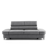 2-SITZER Sofa PRIAM 206 cm Velours Grau - Schwarz/Grau, Holz/Textil (206/95/102cm) - Muffo