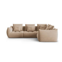 ECKSOFA modular rechts Bloom aus Samt sandfarben 3 Sitzplätze - Sandfarben, Textil (216/316cm) - Micadoni