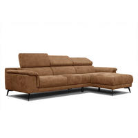 ECKSOFA FIERO 4-Sitzer, braun - Schwarz/Braun, Holzwerkstoff/Textil (288/170cm) - Courtois Laville