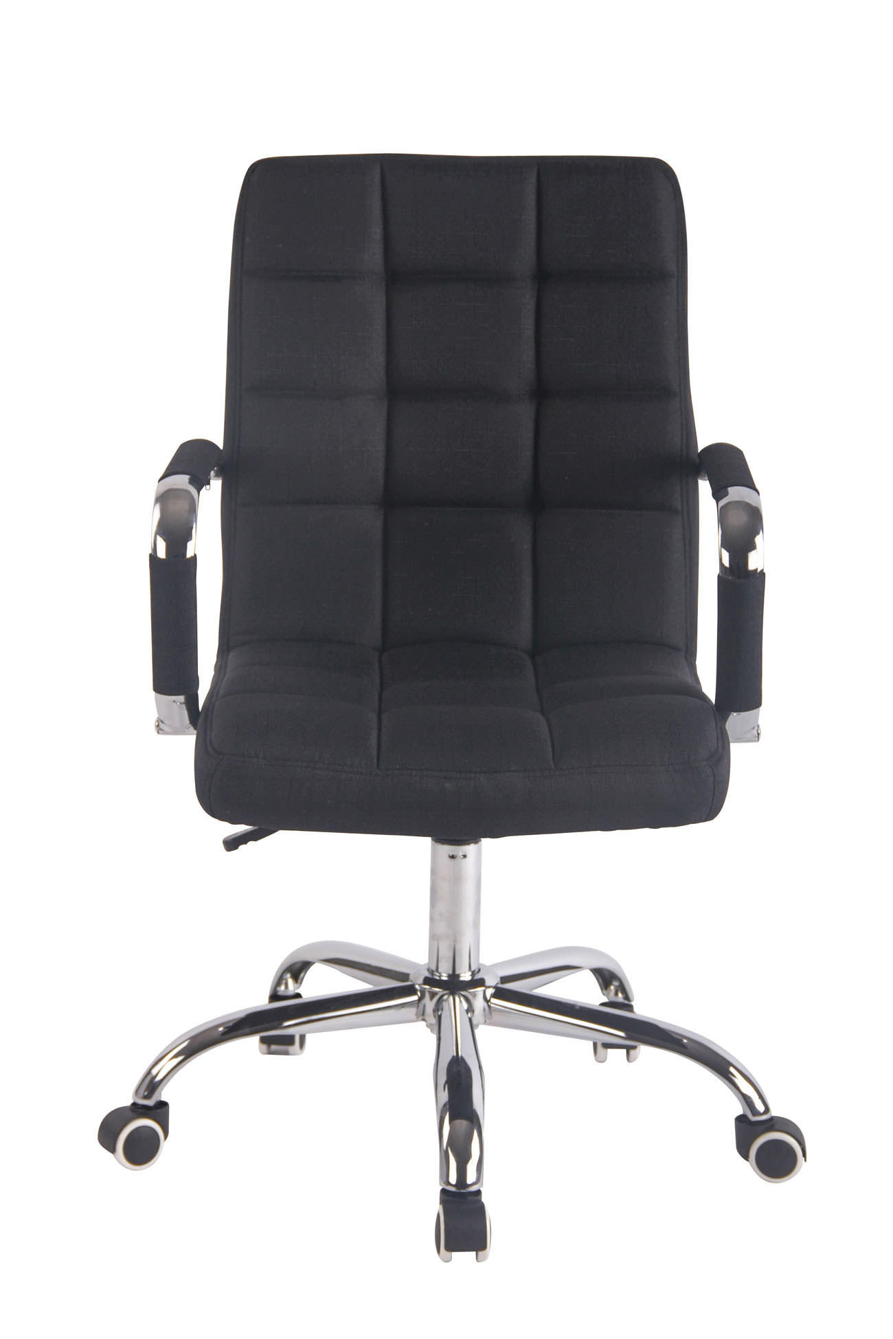 DREHSTUHL Stoff schwarz - Chromfarben/Schwarz, Textil/Metall (56/94/62cm) - CLP