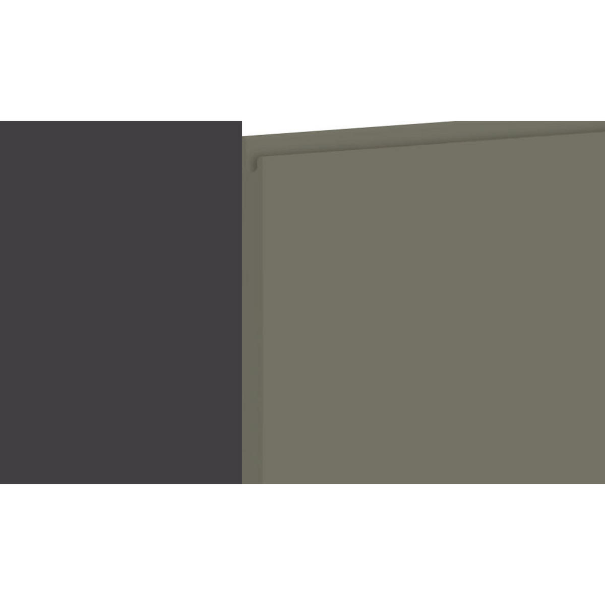 MIKROWELLENUMBAUSCHRANK Avellino W2MK/60 reed green Acryl matt / Lava 60 / 32,5 / 72cm - Dunkelgrau/Grün, Holz/Holzwerkstoff (60/72/32.5cm) - Feldmann-Wohnen