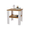 COUCHTISCH Lara53 53/47/53 - Nussbaumfarben/Weiß, Holzwerkstoff (53/53/47cm) - RAUMHIRSCH FURNITURE