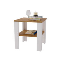 COUCHTISCH Lara53 53/47/53 - Nussbaumfarben/Weiß, Holzwerkstoff (53/53/47cm) - RAUMHIRSCH FURNITURE