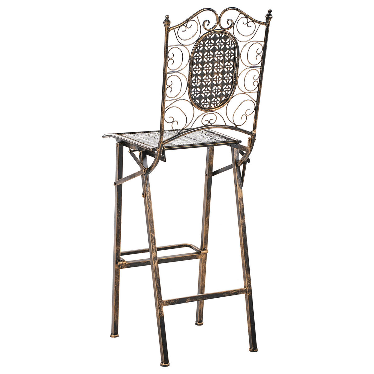 GARTEN-BARHOCKER Schwarz Bormio - Schwarz, Metall (38/122/44cm) - Beliani