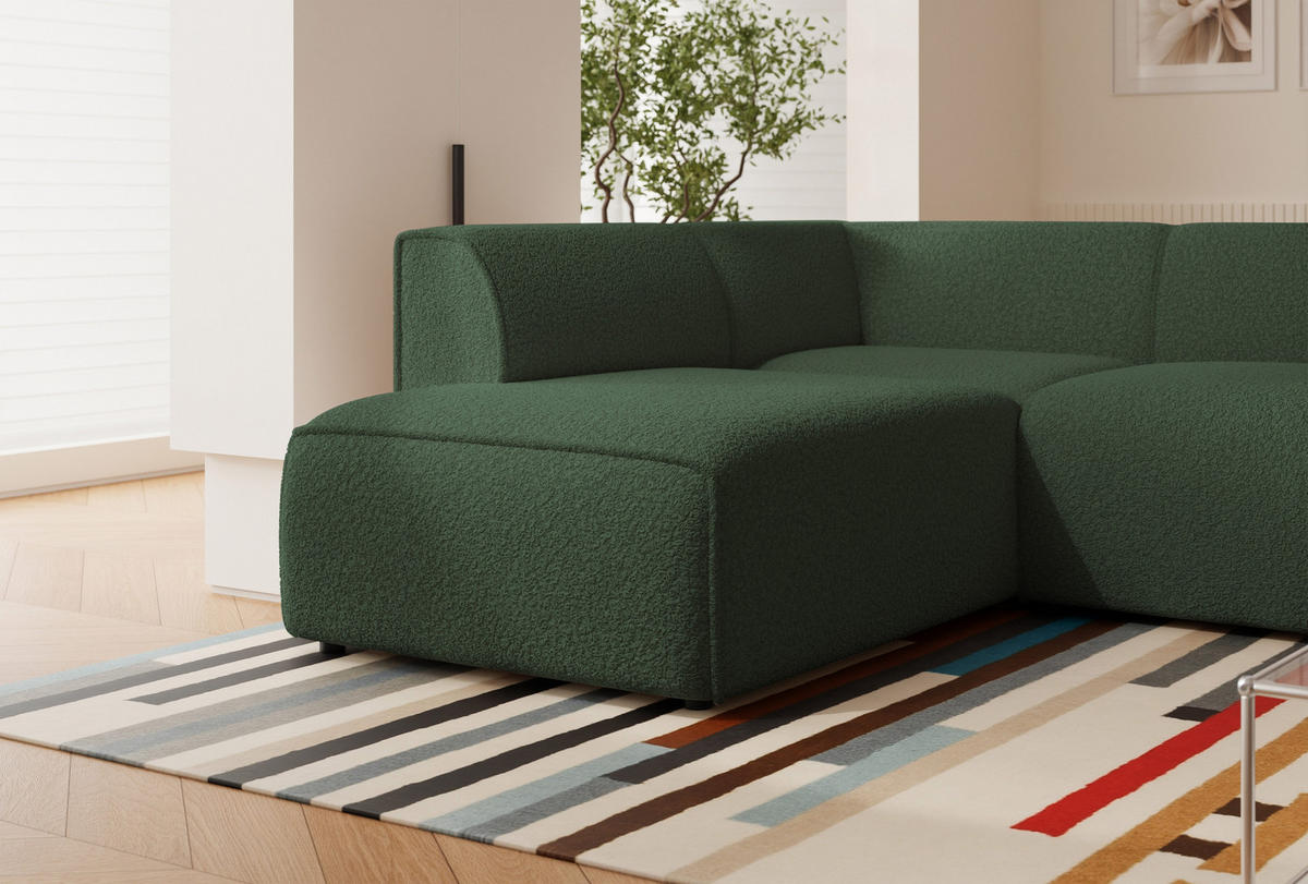 ECKSOFA ZAVO Feiner Mischstoff in Grün - Grün, Holzwerkstoff/Kunststoff (310/218cm) - Idohome