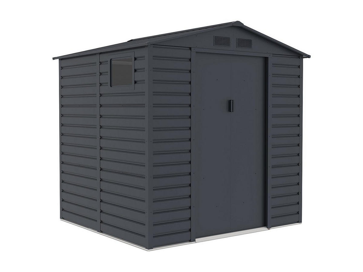 SCHREBERGARTENHAUS - 203 cm x 181 cm - metall - anthrazitgrau Adelmo - Anthrazit, Metall (203/213/181cm) - Vente-Unique