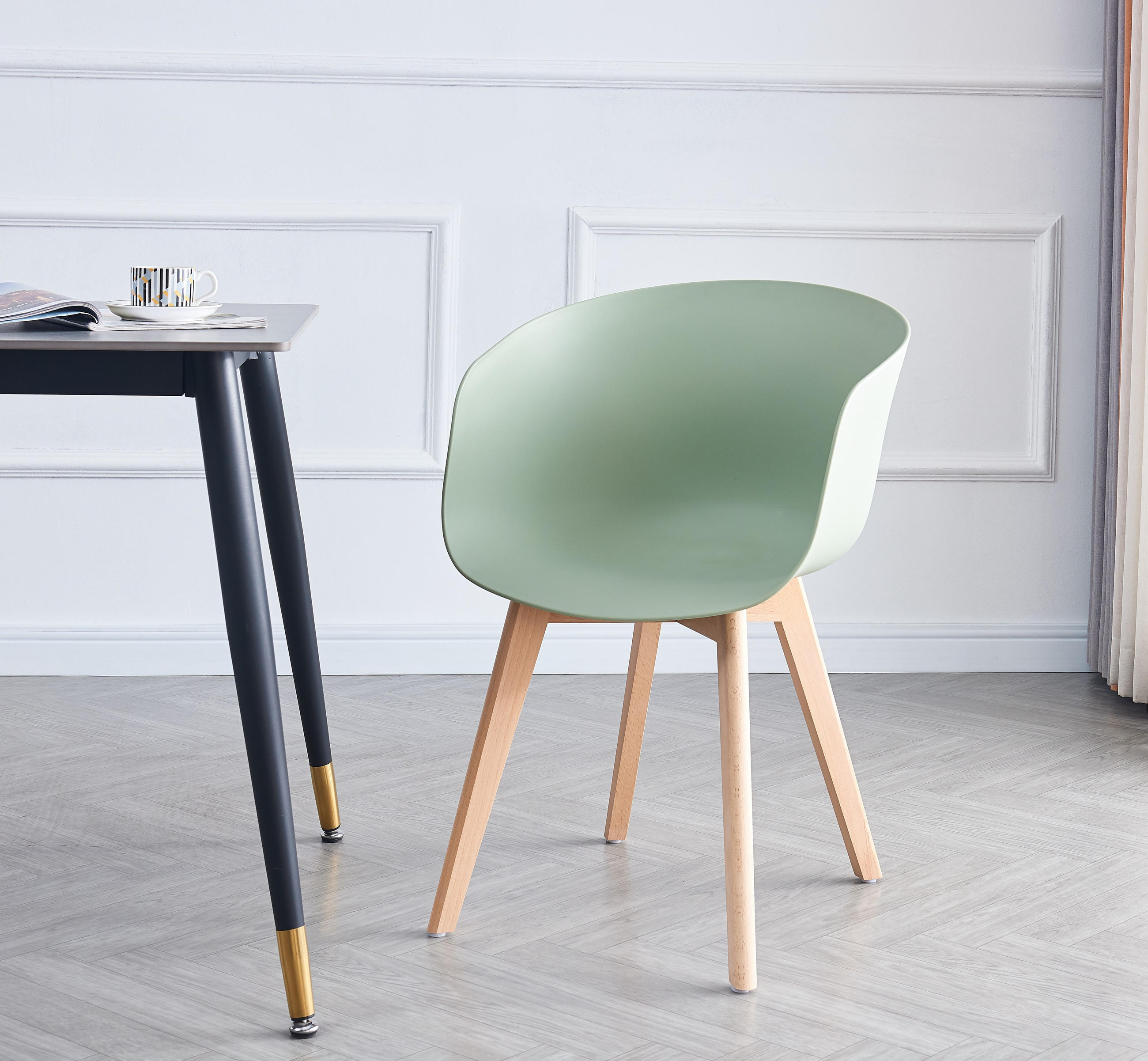 STUHL 4er-Set Polypropylen Grün - Grün, Kunststoff (55/76/56cm) - Nordlys