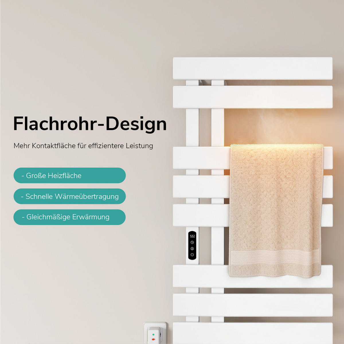 ELEKTRIČNI RADIJATOR S WLAN TERMOSTATOM bijeli 85/40 cm - bijela, metal (40/85/11cm) - EMKE