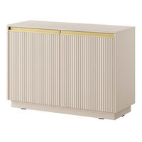 KOMMODE Loren 104 cm mit zwei Türen und geriffelten Fronten in Kaschmirfarbe - Kaschmir/Goldfarben, Holzwerkstoff/Metall (104/72/39cm) - Ravio
