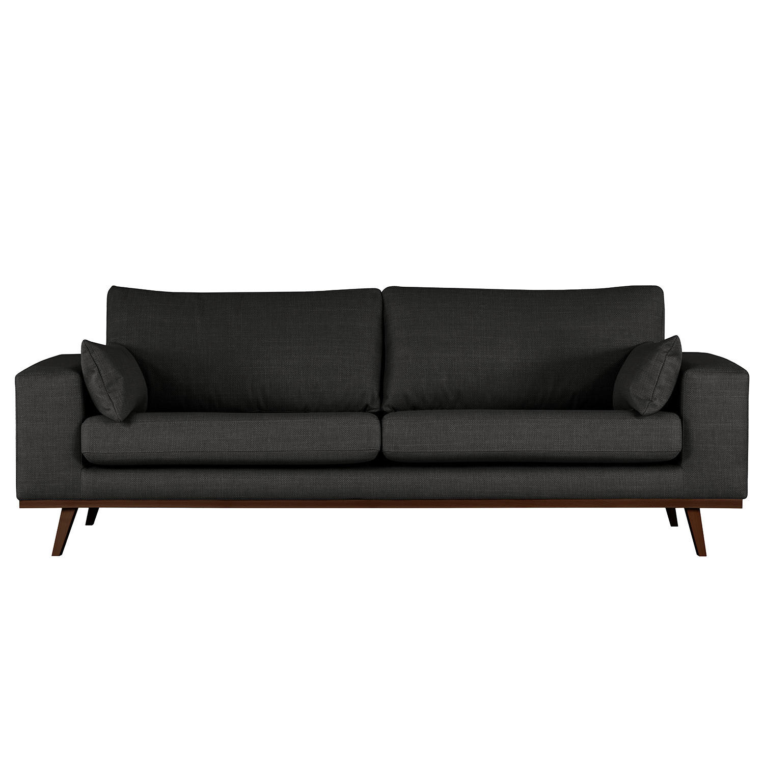 2-SITZER SOFA - Buchefarben/Schwarz, Buchenholz/Textil (197/81/88cm) - home24