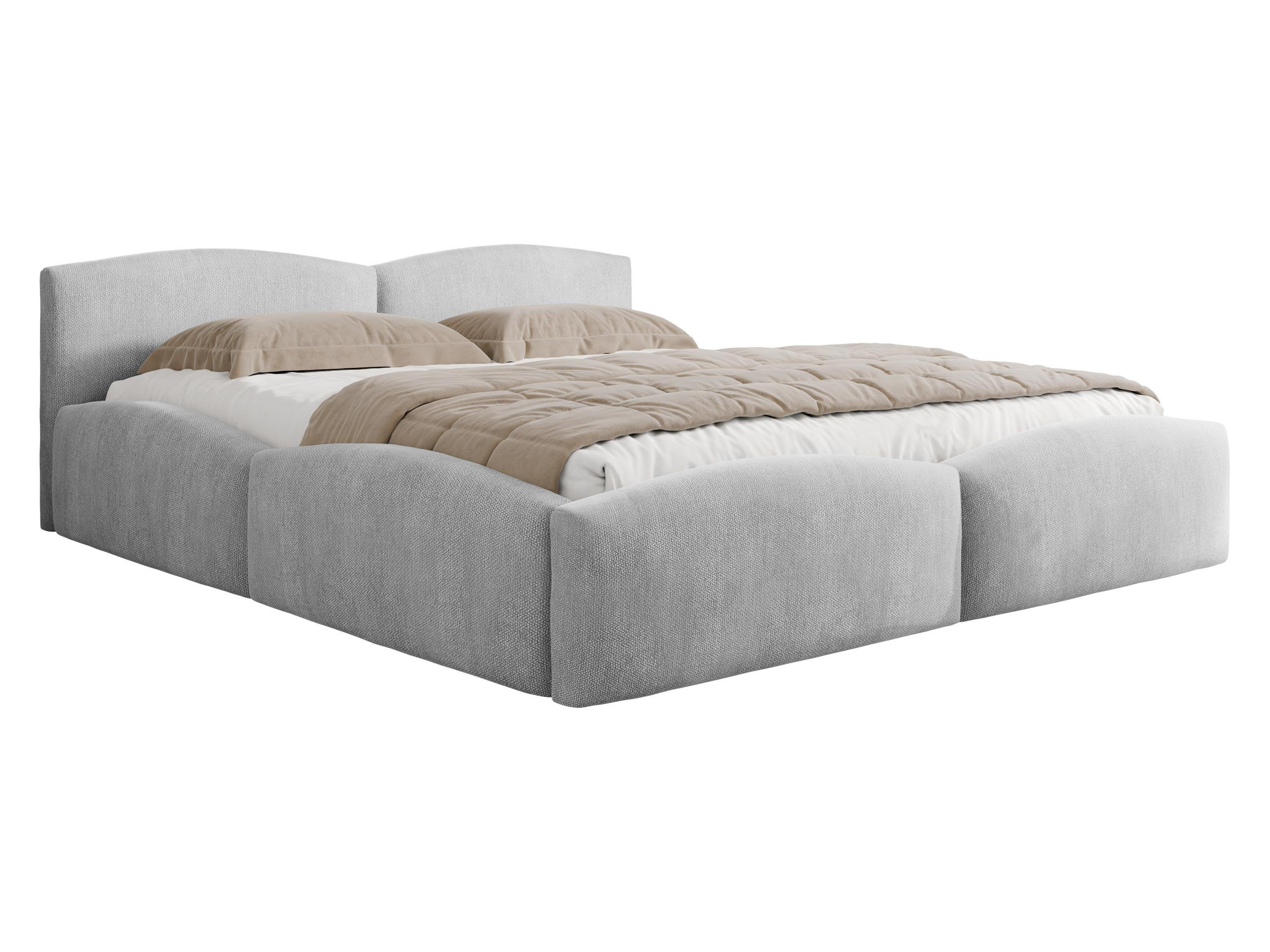 POLSTERBETT Mirala - Eichefarben/Hellgrau, Holz/Textil (160/200cm) - MIRJAN24