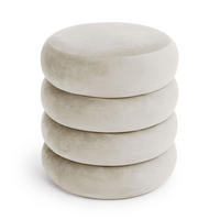 PRESVUČENI POUF s pohranom, krem - krem, tekstil (42/45/42cm) - RAUMHIRSCH FURNITURE
