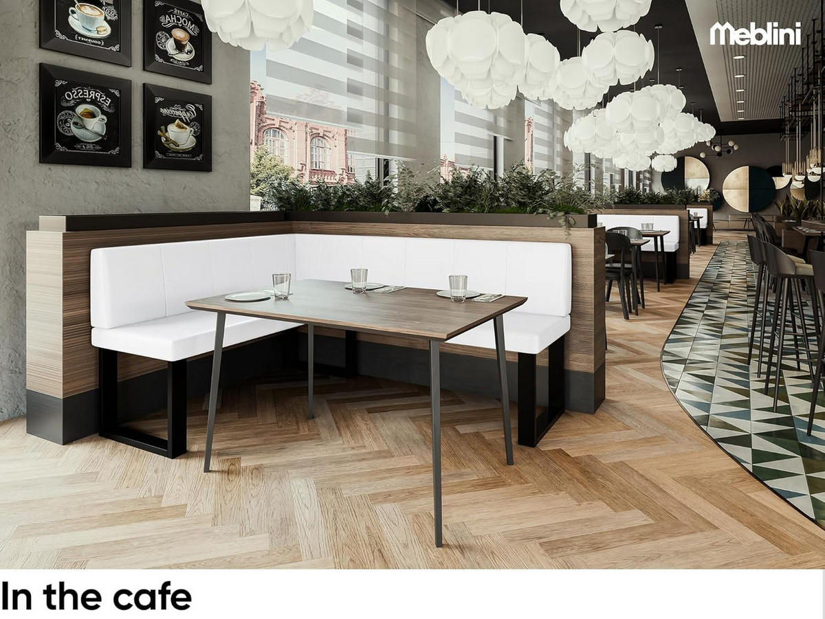 ECKBANK PETER_U - Weiß, Leder (128/168cm) - Meblini