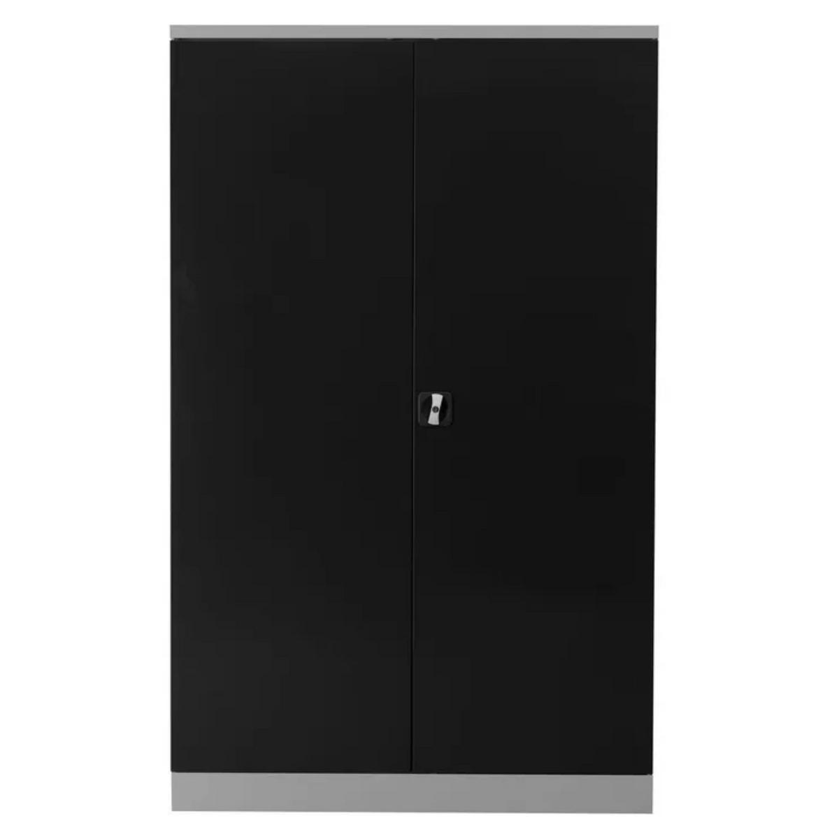 STAHLSCHRANK Bee mit 6 verzinkten Fachböden 195x120x42 cm Korpusfarbe Lichtgrau Frontfarbe Anthrazit - Anthrazit, Metall (120/195/42cm)