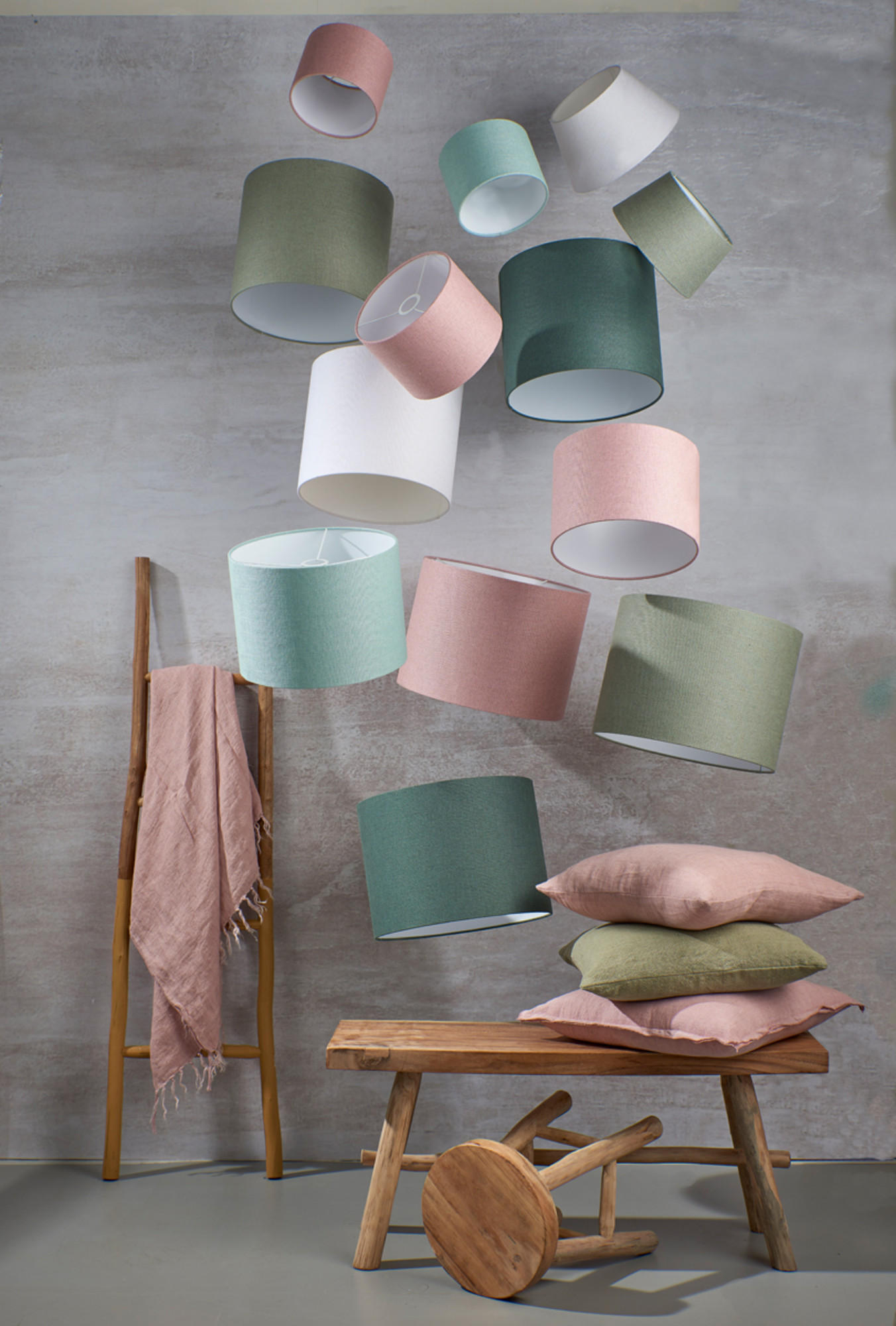 LAMPENSCHIRM Livigno Rosa Ø30/21 cm - Pink, Textil (30/30/21cm) - Light & Living