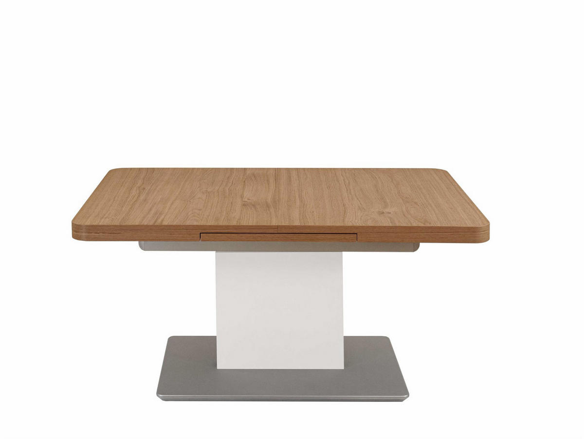 COUCHTISCH höhenverstellbar ausziehbar Con 110x57x70 Wildeiche Bianco - Wildeiche/Weiß, Holzwerkstoff (110/70/70cm) - 58aufmkessel