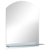 WANDSPIEGEL mit Regal 30x50 cm Hartglas - Silberfarben, Glas (30/50/50cm) - furnicato