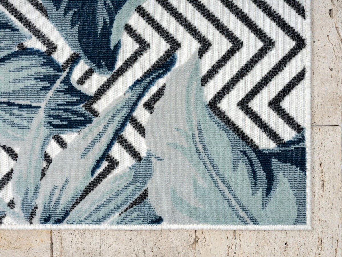 OUTDOORTEPPICH Azure Dunkelblau,Silberfarben,Schwarz 200/300 cm - Dunkelblau, Textil (200/300cm) - My-Rug