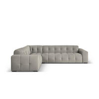 ECKSOFA links Kendal aus Samt dunkelgrau 6 Sitzplätze - Dunkelgrau, Textil (231/332cm) - Micadoni