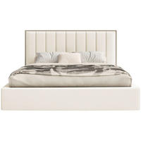 POLSTERBETT Togents Creme mit Veloursbezug, Bettkasten und LED, 140x200 cm - Creme, Textil (140/200cm) - Selsey
